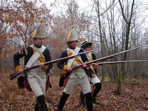 Hessian Grenadiers from Infantry Regiment von Ditfurth advance with ...