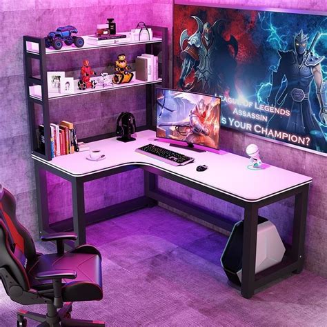 Corner Computer Table With Bookshelf Gaming Table E-sports Table Study ...