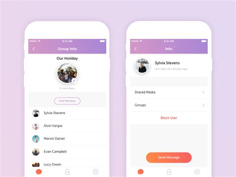 Chat | Group & Profile Info by Valeria Terekhina on Dribbble