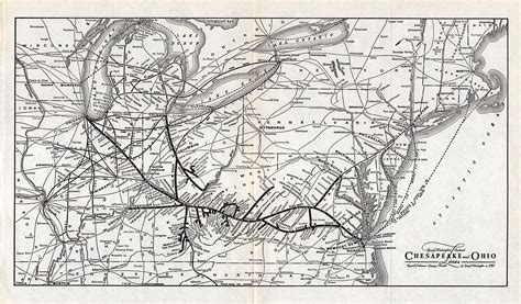 ANTIQUE CHESAPEAKE & OHIO RAILROAD MAP C&O RAILROAD This is an antique map which was carefully ...