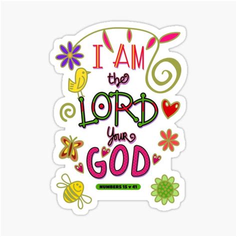 "I Am The Lord Your God - Bible Scripture Verse" Sticker for Sale by Prawny | Redbubble