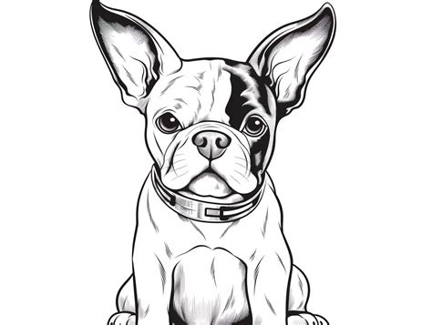 Cute Boston Terrier Coloring - Coloring Page