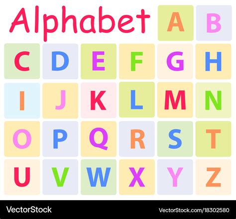 Multycolored alphabet with 26 capital letters icon