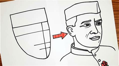 How to draw Pandit Jawaharlal Nehru step by step | Chacha Nehru easy ...