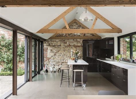 Luminous barn conversion in the English countryside Interior Exterior, House Interior, Interior ...