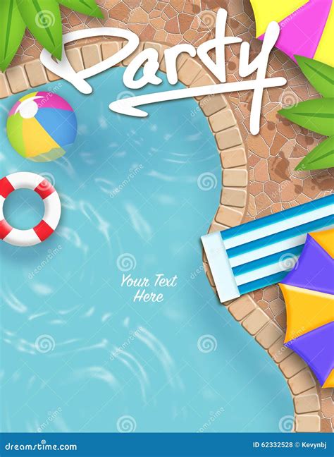 Pool Party Invitation stock illustration. Illustration of pool - 62332528