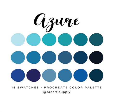 AZURE PROCREATE COLOR Palette Hex Codes Blue, Teal, Navy for iPad ...