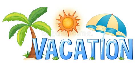 3d Word Vacation on Tropical Paradise Island with Palm Trees an Sun Tents. Stock Illustration ...