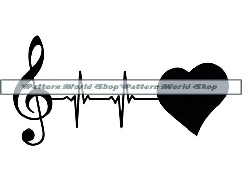 Music Note Heartbeat SVG Music Lover SVG Love Music SVG - Etsy