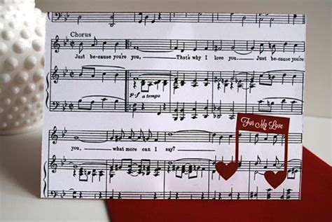 Music Valentine's Day Card DIY from Vintage Sheet Music - Free ...