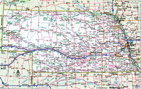 Nebraska interstate highway map I-80 free road state number county - U.S.