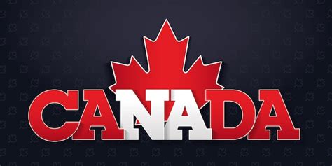 Premium Vector | Canada word with flag and maple leaf design Happy Canada Day banner