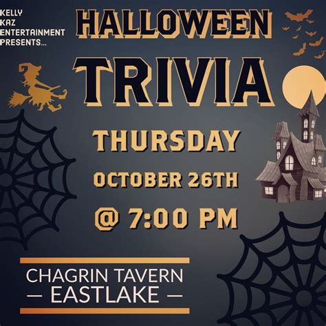 HALLOWEEN TRIVIA! @ Chagrin Tavern - Eastlake | Chagrin Tavern on the River - 196 E. Island dr ...