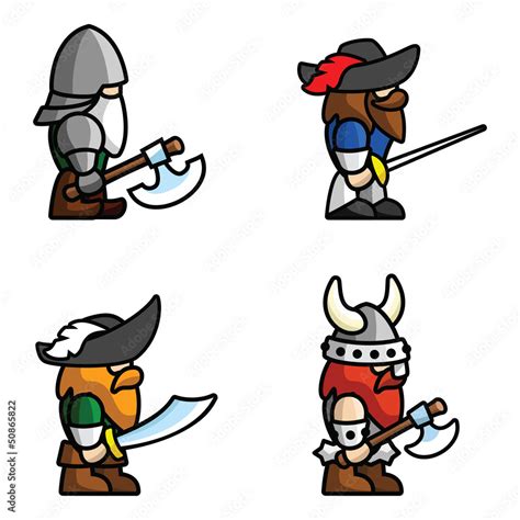 Historical battle characters Stock Vector | Adobe Stock