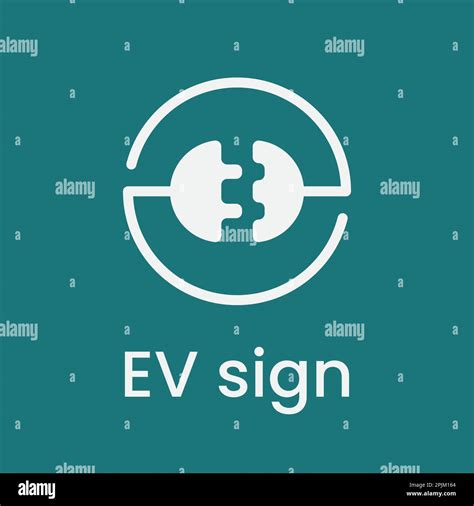 Electric vehicle logo. Plug and power socket connected together. Applicable as parking for ev ...