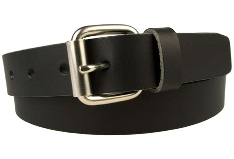 Mens Narrow Black Leather Jeans Belt - Made In UK - Belt Designs