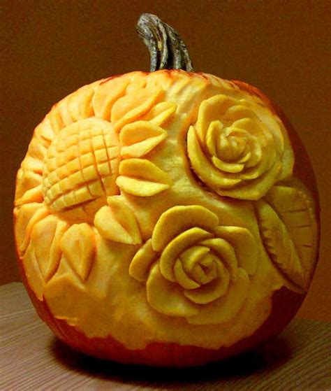 25+ Beautiful Floral Pumpkin Carving Ideas 2020 | Designbolts