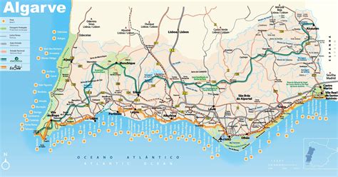 Algarve road map - Ontheworldmap.com