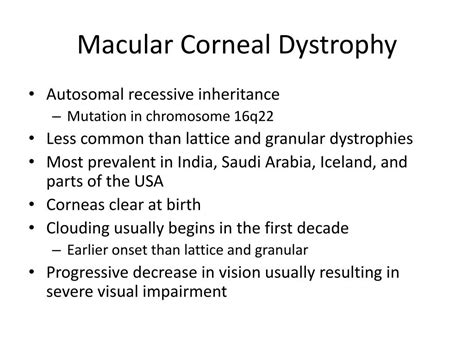 PPT - Macular Corneal Dystrophy PowerPoint Presentation, free download - ID:2067364