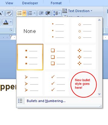 How to add a new “bullet” style to the list of frequently used bullets in powerpoint – Unix ...