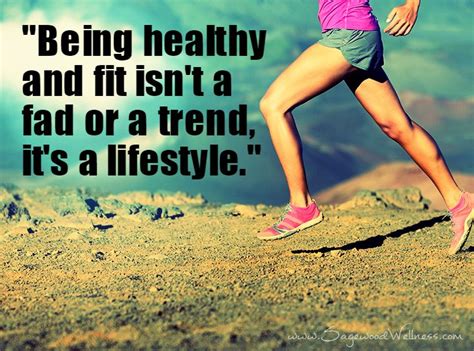 a woman running on top of a mountain with a quote about being healthy and fit isn't a fad or a ...