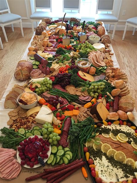 Charcuterie board buffet for anniversary party | Buffet food, Holiday ...