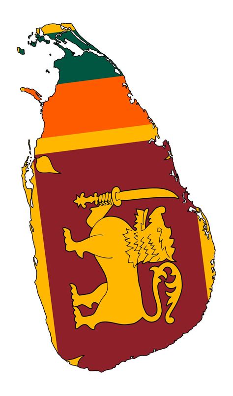 Large flag map of Sri Lanka | Sri Lanka | Asia | Mapsland | Maps of the World