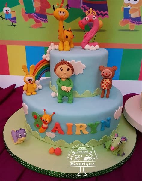 Baby Tv Theme Cake #BirthdayCake #Cookies #BabyTv #BabyTvParty #FondantFigures #AllEdibles #Cute ...