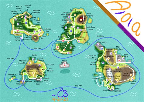 Alola Region Map Redraw by CherryBerryGoo -- Fur Affinity [dot] net