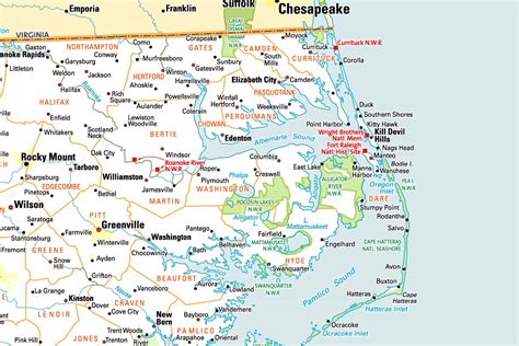 Map Outer Banks - Map Of Counties Around London