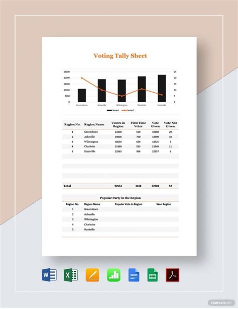 Voting Tally Sheet Template in Pages, Excel, Apple Numbers, Word ...