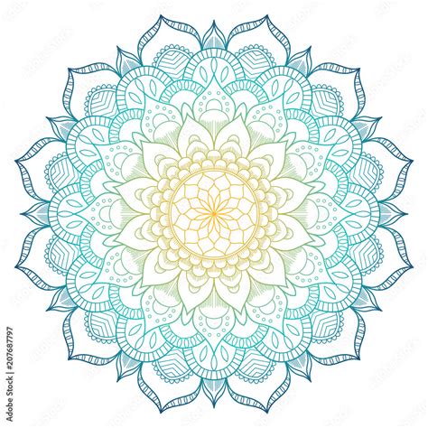 Mandala pattern colored background. Vector illustration. Meditation ...