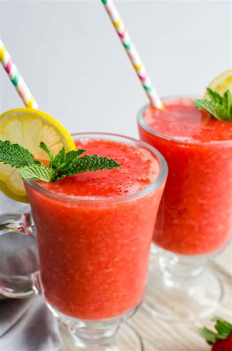 4 Ingredients Ice Strawberry Slush - Watch What U Eat