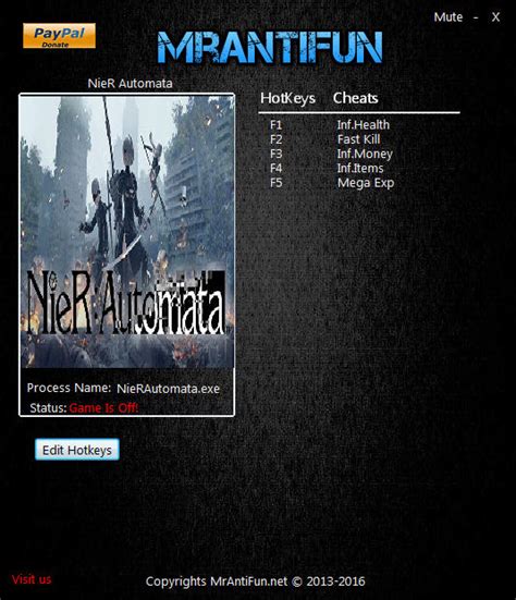 NieR: Automata Trainer +14 v1.0 FLiNG - download cheats, codes, trainers