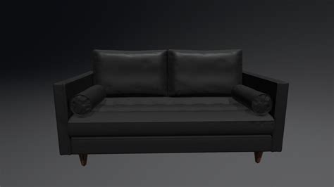 Black Leather Couch - Download Free 3D model by fizzlefreshh [e868e00] - Sketchfab