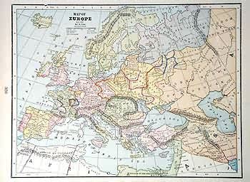 Map of Europe A.D. 1400 - Art Source International