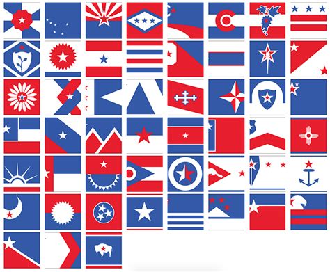 ed mitchell gives 50 US state flags a unified redesign