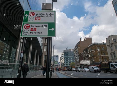 ULEZ sign in The City of London Stock Photo - Alamy