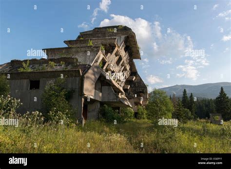 Ruins Of The 1984 Winter Olympics Village After The War, Sarajevo Stock ...