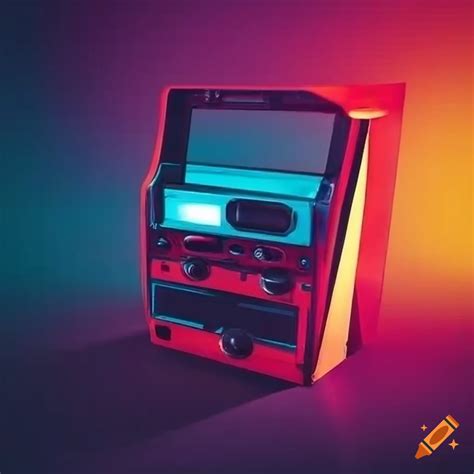 Vintage tapeplayer with futuristic colors