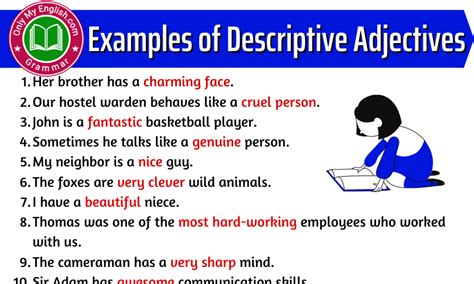 20 Examples of Descriptive Adjectives » Onlymyenglish.com