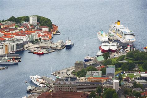 Bergen, Norway, Cruise Ship in the Port. Stock Photo - Image of norway, europe: 138711236