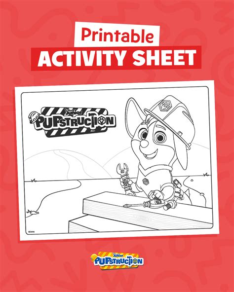 Pupstruction Coloring Sheet | Disney junior, Activity sheets, Printable ...