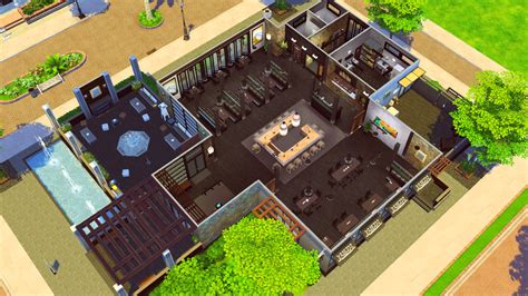 jenba-sims | Sims 4 restaurant, Modern restaurant, Restaurant layout