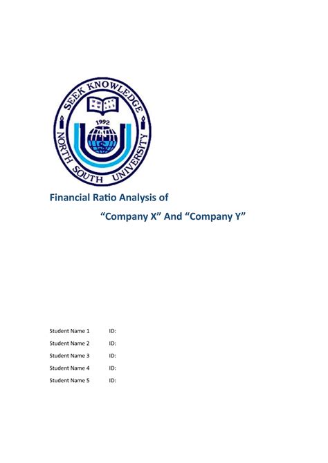 Copy of Sample Ratio analysis - Financial Ratio Analysis of “Company X ...