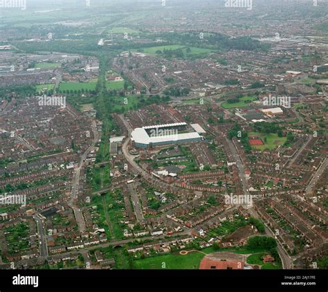 An aerial view of Coventry City's Highfield Road football ground in 1994, West Midlands, UK ...