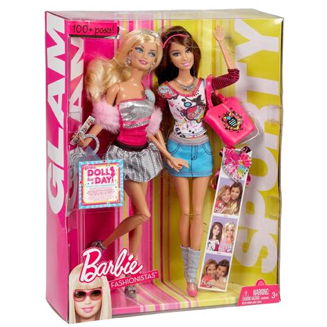 Barbie Fashionistas Glam Sporty Swappin' Styles Kids Girl Dolls Toy