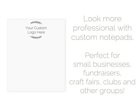 Custom Logo Notepads for Your Business Your Personalized - Etsy