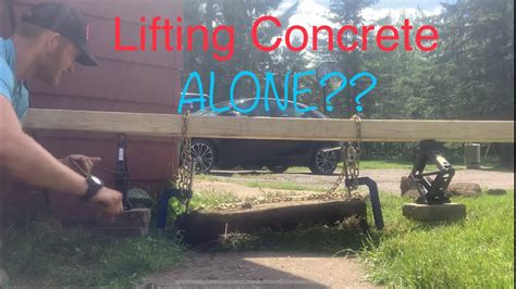 How to lift a concrete slab BY YOURSELF! EASY! - YouTube