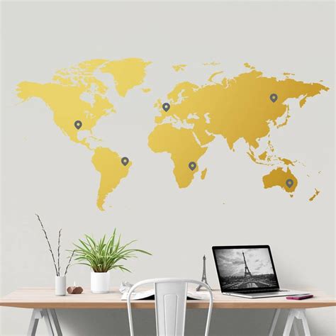 World Map Wall Sticker By SirFace Graphics | World map wall, Wall ...